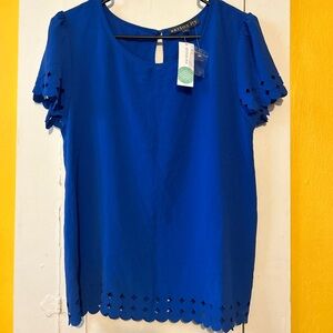 Royal blue keyhole blouse M